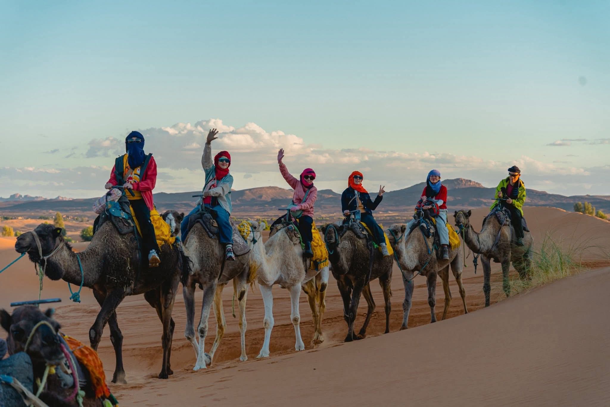 Camel ride in Merzouga desert dunes